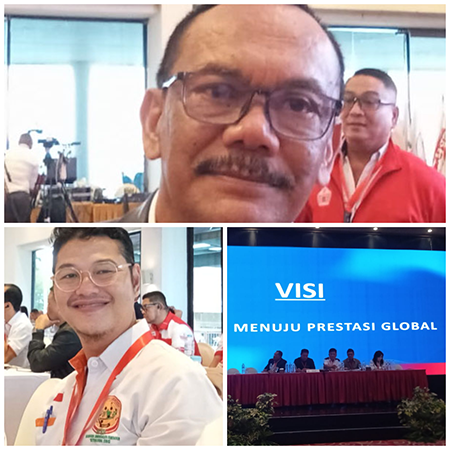 Ketum KONI DKI Prof. Dr. Hidayat Humaid M.Pd., (atas) dan Ketum AFI DKI Dr.Misbah Fikrianto MM., M.Si., M.Pd. (kiri bawah)